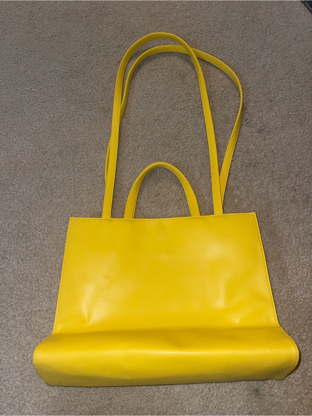 Telfar Bright Yellow Tote with Embossed Logo - Picture 2 of 8